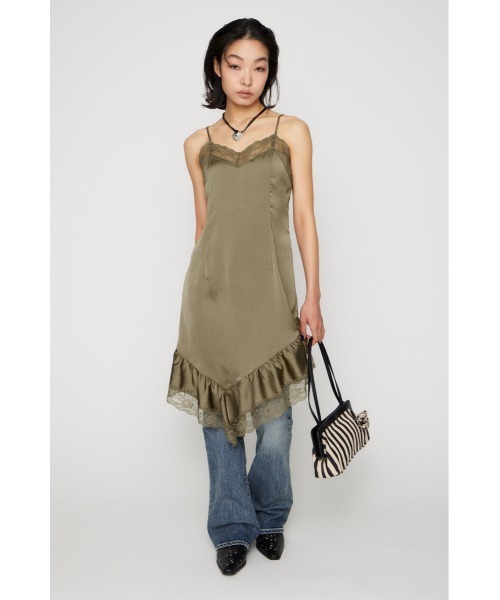 LAGUA GEM（ラグアジェム）の「SATIN LACE CAMI ワンピース（ワンピース・レディース・ブラック/オフホワイト/カーキ・SMALL/MEDIUM）」の17枚目の写真