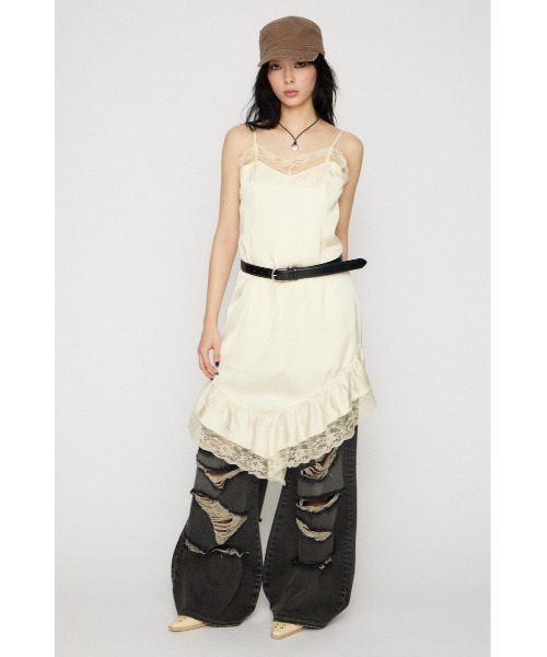 LAGUA GEM（ラグアジェム）の「SATIN LACE CAMI ワンピース（ワンピース・レディース・ブラック/オフホワイト/カーキ・SMALL/MEDIUM）」の13枚目の写真