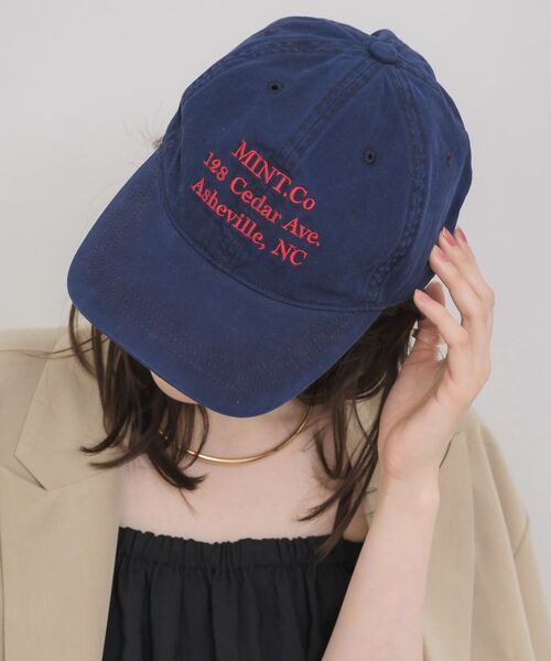 RETRO GIRL（レトロガール）の「刺繍入りウォッシュキャップ（キャップ・レディース・ピンク/オフホワイト/チャコールグレー/ブルー・ONE SIZE）」の3枚目の写真