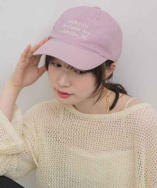 RETRO GIRL（レトロガール）の「刺繍入りウォッシュキャップ（キャップ・レディース・ピンク/オフホワイト/チャコールグレー/ブルー・ONE SIZE）」の5枚目の写真