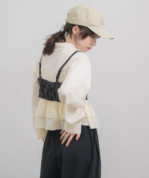 RETRO GIRL（レトロガール）の「刺繍入りウォッシュキャップ（キャップ・レディース・ピンク/オフホワイト/チャコールグレー/ブルー・ONE SIZE）」の18枚目の写真