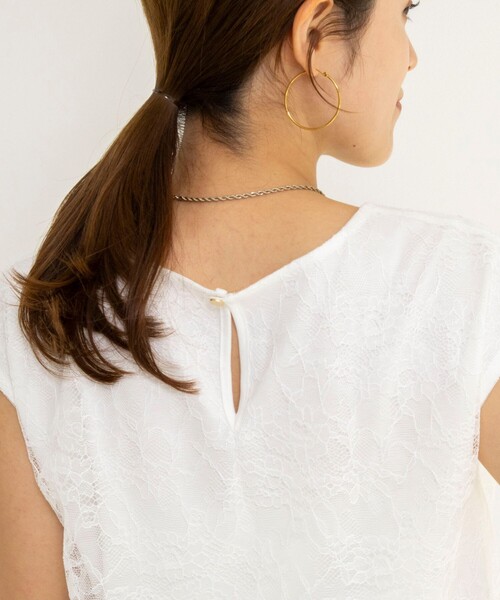 NOLLEY’S(ノーリーズ)の「ウォッシャブルレースレイヤードブラウス(シャツ/ブラウス・レディース・ブラック/ネイビー/ホワイト・38)」の10枚目の写真