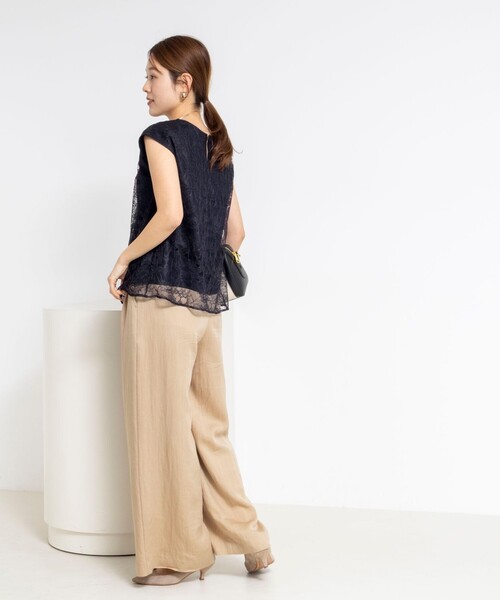 NOLLEY’S(ノーリーズ)の「ウォッシャブルレースレイヤードブラウス(シャツ/ブラウス・レディース・ブラック/ネイビー/ホワイト・38)」の16枚目の写真