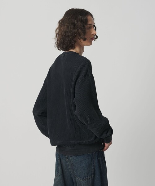 MONKEY TIME（モンキータイム）の「ウォッシュド ワッフル クルーネック（スウェット・メンズ・ブラック/ターコイズブルー・L/M/S/XL）」の6枚目の写真