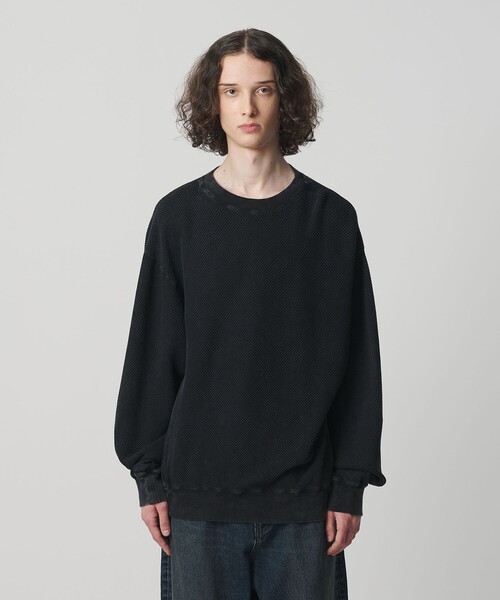 MONKEY TIME（モンキータイム）の「ウォッシュド ワッフル クルーネック（スウェット・メンズ・ブラック/ターコイズブルー・L/M/S/XL）」の14枚目の写真