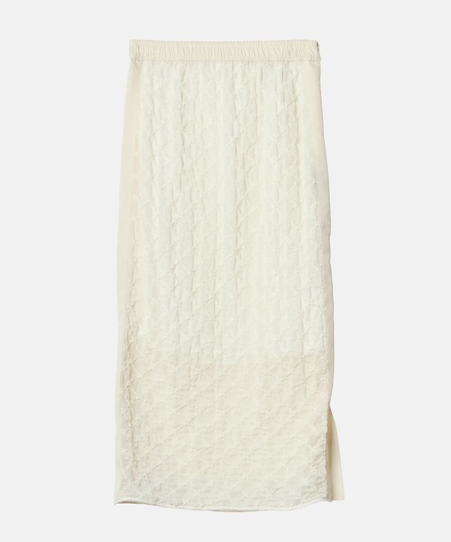 LE CIEL BLEU（ルシェルブルー）の「シフォンシュリンクレースペンシルスカート / Chiffon Shrink Lace Pencil Skirt（スカート・レディース・ホワイト/ブラック・34/36/38）」の9枚目の写真
