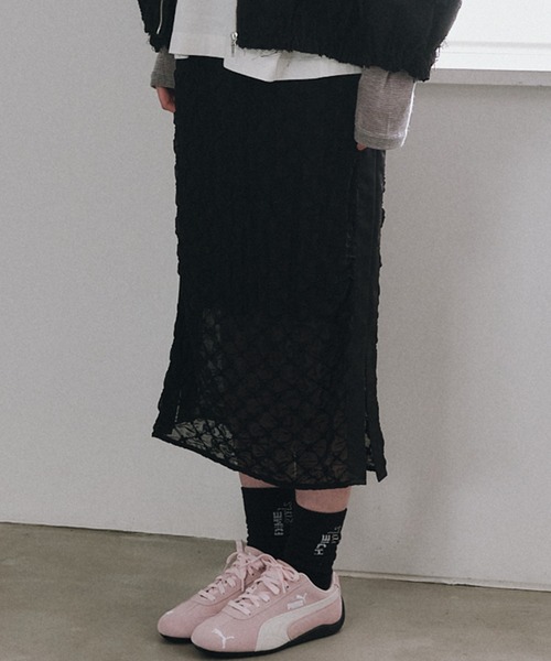 LE CIEL BLEU（ルシェルブルー）の「シフォンシュリンクレースペンシルスカート / Chiffon Shrink Lace Pencil Skirt（スカート・レディース・ホワイト/ブラック・34/36/38）」の15枚目の写真
