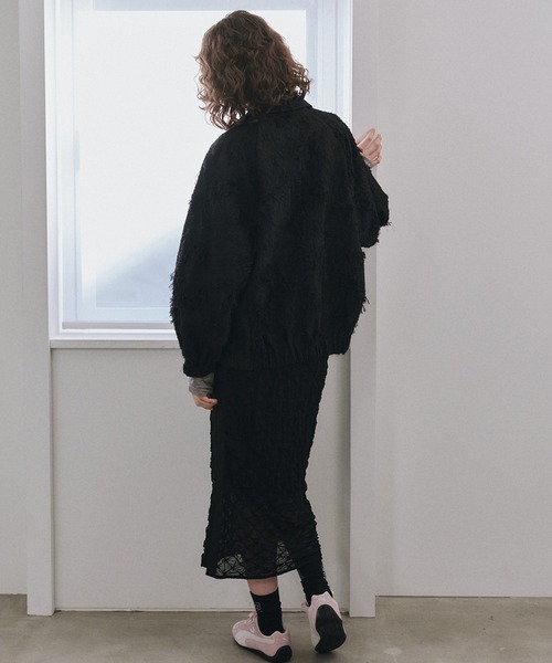 LE CIEL BLEU（ルシェルブルー）の「シフォンシュリンクレースペンシルスカート / Chiffon Shrink Lace Pencil Skirt（スカート・レディース・ホワイト/ブラック・34/36/38）」の14枚目の写真
