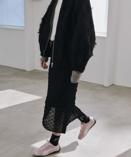 LE CIEL BLEU（ルシェルブルー）の「シフォンシュリンクレースペンシルスカート / Chiffon Shrink Lace Pencil Skirt（スカート・レディース・ホワイト/ブラック・34/36/38）」の13枚目の写真