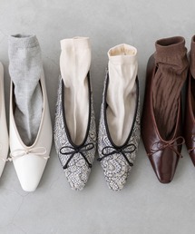 welleg | サテンリボン スクエアトゥ バレエシューズ(バレエシューズ)