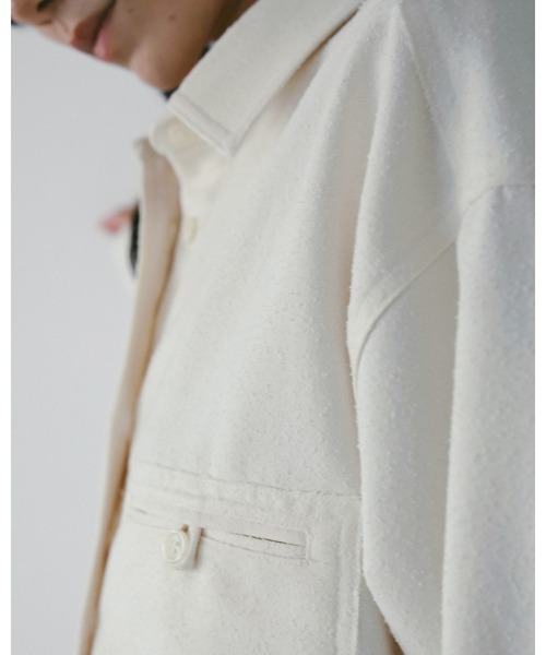 anuke（アンヌーク）の「Nep Over Shirts（シャツ/ブラウス・レディース・アイボリー/チャコールグレー・FREE）」の10枚目の写真