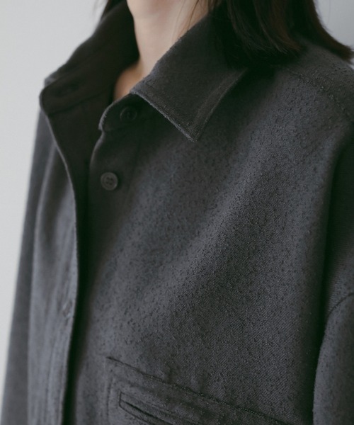 anuke（アンヌーク）の「Nep Over Shirts（シャツ/ブラウス・レディース・アイボリー/チャコールグレー・FREE）」の13枚目の写真