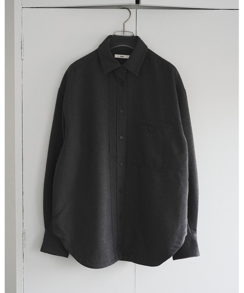 anuke（アンヌーク）の「Nep Over Shirts（シャツ/ブラウス・レディース・アイボリー/チャコールグレー・FREE）」の3枚目の写真