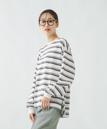 GLOBAL WORK | ヘビロッTEEボーダー長袖/636713(Tシャツ/カットソー)