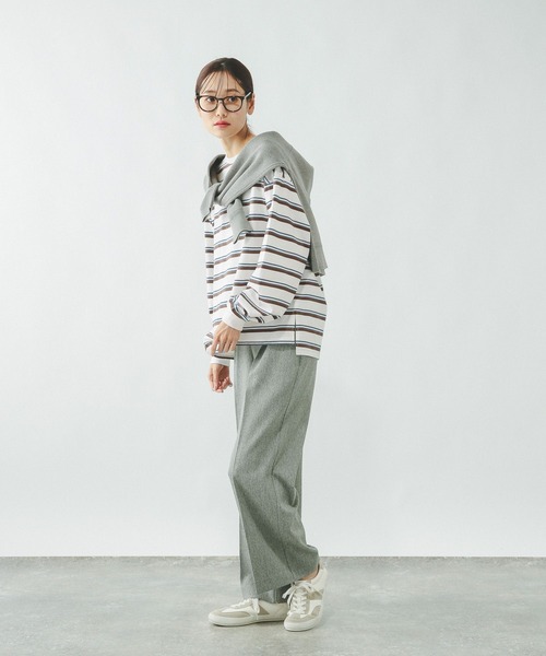 GLOBAL WORK（グローバルワーク）の「ヘビロッTEEボーダー長袖/636713（Tシャツ/カットソー・レディース・ホワイト系8/ホワイト系その他/ブラウン系その他/グレー系その他・LARGE/MEDIUM）」の10枚目の写真