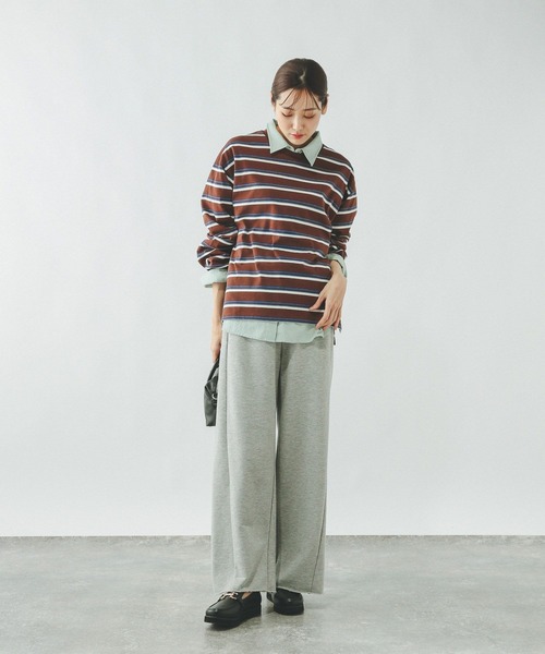 GLOBAL WORK（グローバルワーク）の「ヘビロッTEEボーダー長袖/636713（Tシャツ/カットソー・レディース・ホワイト系8/ホワイト系その他/ブラウン系その他/グレー系その他・LARGE/MEDIUM）」の17枚目の写真