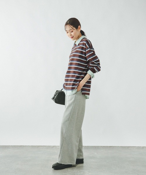 GLOBAL WORK（グローバルワーク）の「ヘビロッTEEボーダー長袖/636713（Tシャツ/カットソー・レディース・ホワイト系8/ホワイト系その他/ブラウン系その他/グレー系その他・LARGE/MEDIUM）」の18枚目の写真