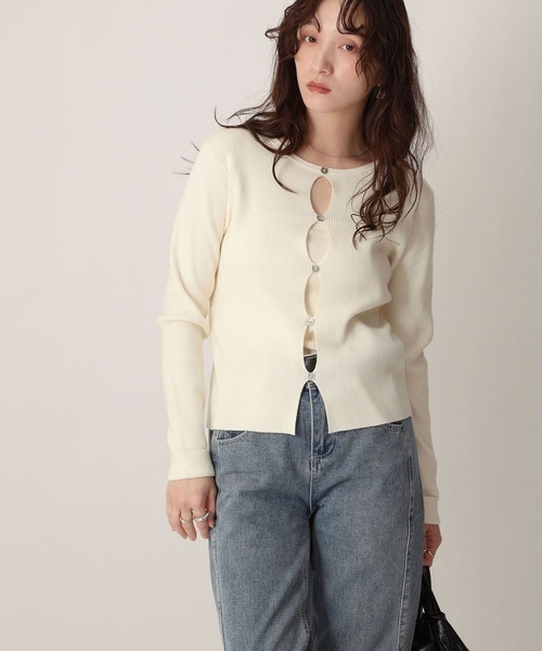 NOAHL(ノアル)の「【NOAHL】前後2wayキーホールデザインニットトップス(ニット/セーター・レディース・ピンク/アイボリー/ブラック・FREE)」の9枚目の写真