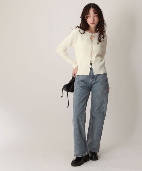 NOAHL(ノアル)の「【NOAHL】前後2wayキーホールデザインニットトップス(ニット/セーター・レディース・ピンク/アイボリー/ブラック・FREE)」の11枚目の写真
