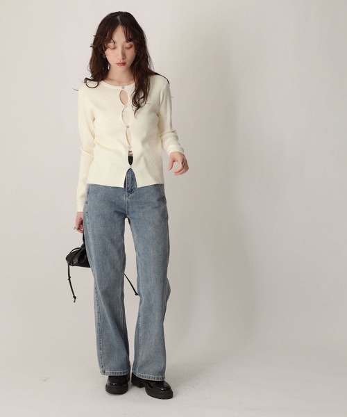 NOAHL(ノアル)の「【NOAHL】前後2wayキーホールデザインニットトップス(ニット/セーター・レディース・ピンク/アイボリー/ブラック・FREE)」の12枚目の写真