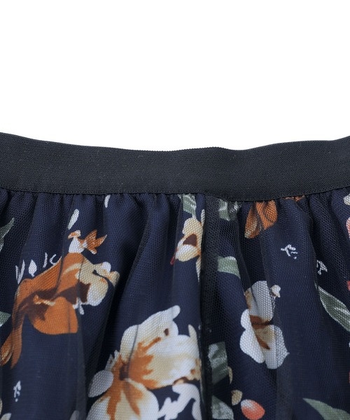 n'OrLABEL(ノアールレーベル)の「『花柄プリントチュールレイヤードスカート』(スカート・レディース・グリーン/ブラック・FREE)」の18枚目の写真