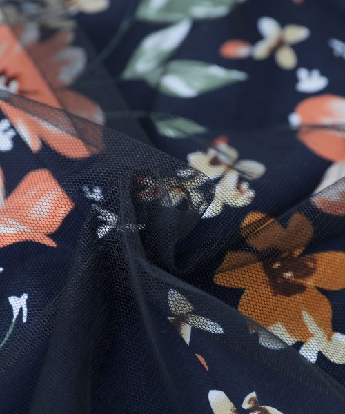 n'OrLABEL(ノアールレーベル)の「『花柄プリントチュールレイヤードスカート』(スカート・レディース・グリーン/ブラック・FREE)」の20枚目の写真