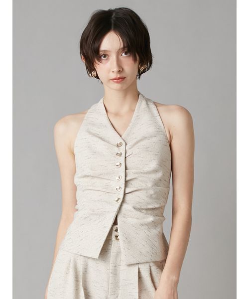 LILY BROWN（リリーブラウン）の「オーナメント釦ホルタージレ（その他トップス・レディース・ベージュ/グレー/ブルー・F）」の2枚目の写真