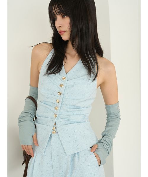 LILY BROWN（リリーブラウン）の「オーナメント釦ホルタージレ（その他トップス・レディース・ベージュ/グレー/ブルー・F）」の3枚目の写真
