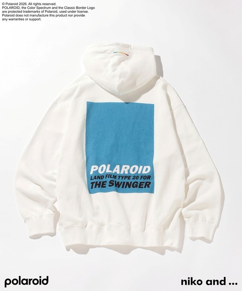 niko and...（ニコアンド）の「【Polaroid(ポラロイド)】プリントパーカー（パーカー・メンズ・オレンジ/オフホワイト/ブラック・LARGE/MEDIUM）」の2枚目の写真