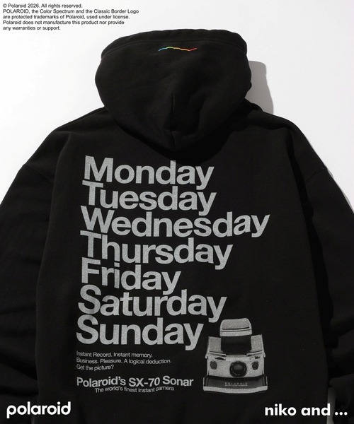 niko and...（ニコアンド）の「【Polaroid(ポラロイド)】プリントパーカー（パーカー・メンズ・オレンジ/オフホワイト/ブラック・LARGE/MEDIUM）」の11枚目の写真