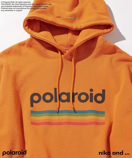 niko and...（ニコアンド）の「【Polaroid(ポラロイド)】プリントパーカー（パーカー・メンズ・オレンジ/オフホワイト/ブラック・LARGE/MEDIUM）」の12枚目の写真