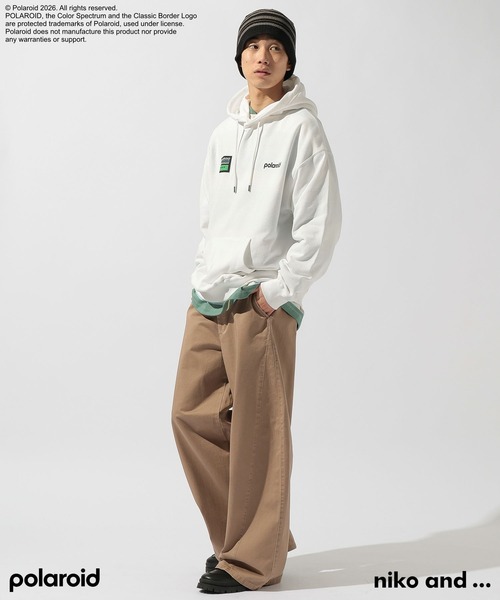 niko and...（ニコアンド）の「【Polaroid(ポラロイド)】プリントパーカー（パーカー・メンズ・オレンジ/オフホワイト/ブラック・LARGE/MEDIUM）」の16枚目の写真