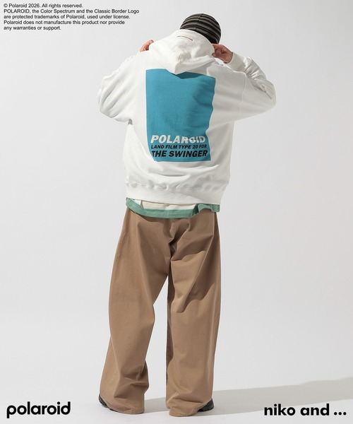 niko and...（ニコアンド）の「【Polaroid(ポラロイド)】プリントパーカー（パーカー・メンズ・オレンジ/オフホワイト/ブラック・LARGE/MEDIUM）」の17枚目の写真