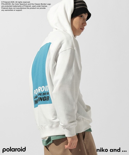 niko and...（ニコアンド）の「【Polaroid(ポラロイド)】プリントパーカー（パーカー・メンズ・オレンジ/オフホワイト/ブラック・LARGE/MEDIUM）」の19枚目の写真