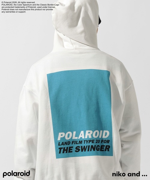 niko and...（ニコアンド）の「【Polaroid(ポラロイド)】プリントパーカー（パーカー・メンズ・オレンジ/オフホワイト/ブラック・LARGE/MEDIUM）」の20枚目の写真