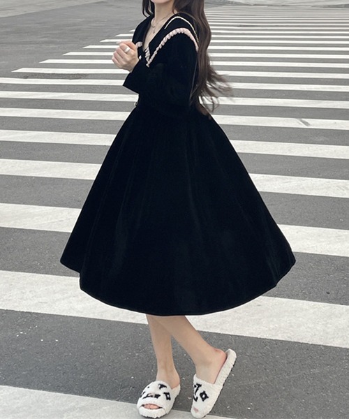 VIBGYOR(ヴィブジョー)の「襟付き フロントボタン Aラインワンピース(CZ)(ワンピース・レディース・レッド/ブラック・M/L)」の21枚目の写真