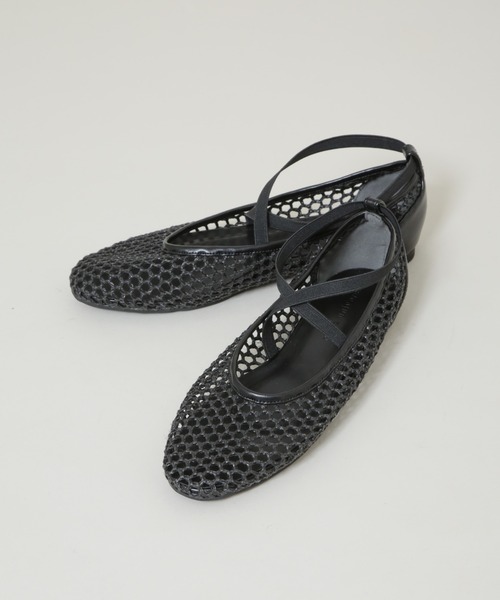 NANO universe（ナノユニバース）の「ストラップメッシュバレエシューズ（バレエシューズ・レディース・ベージュ/ブラック・38/37/36）」の3枚目の写真