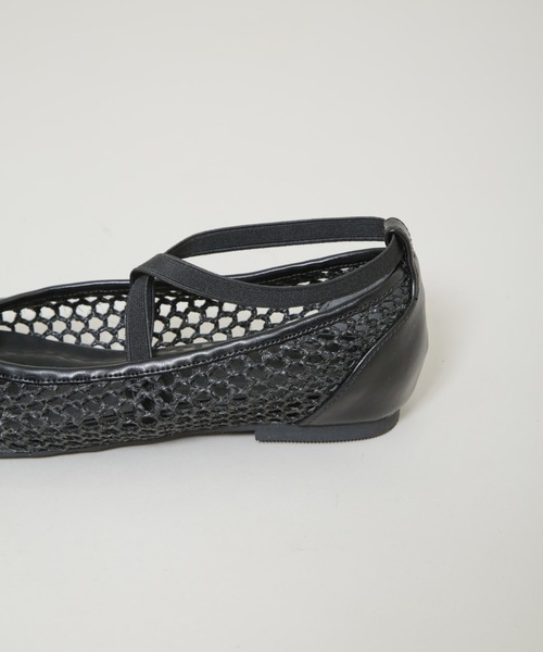 NANO universe（ナノユニバース）の「ストラップメッシュバレエシューズ（バレエシューズ・レディース・ベージュ/ブラック・38/37/36）」の5枚目の写真