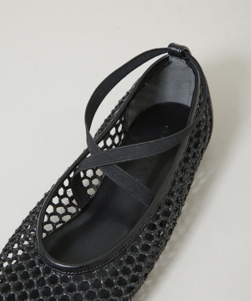 NANO universe（ナノユニバース）の「ストラップメッシュバレエシューズ（バレエシューズ・レディース・ベージュ/ブラック・38/37/36）」の9枚目の写真
