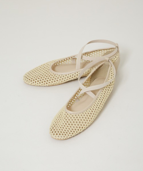 NANO universe（ナノユニバース）の「ストラップメッシュバレエシューズ（バレエシューズ・レディース・ベージュ/ブラック・38/37/36）」の11枚目の写真