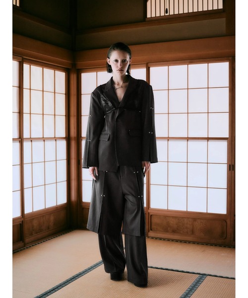 TAJEN:T】TUCK DESIGN STUDS TAILORED JACKET/ タックデザイン