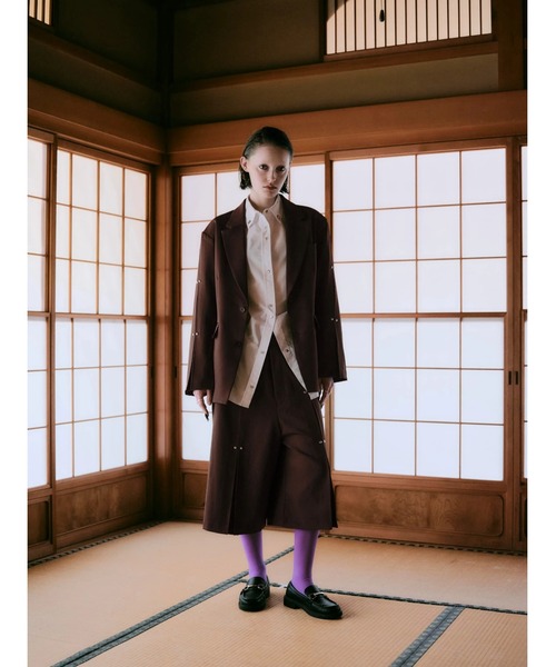 セール】【TAJEN:T】TUCK DESIGN STUDS TAILORED JACKET/ タック