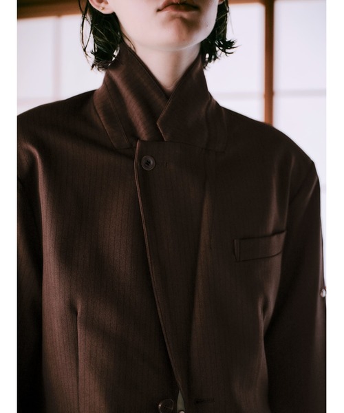 セール】【TAJEN:T】TUCK DESIGN STUDS TAILORED JACKET/ タック