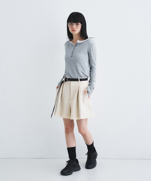 CODE A（コードエー）の「arc short pants（その他パンツ・レディース・ブラック/ライトベージュ・34/36）」の14枚目の写真
