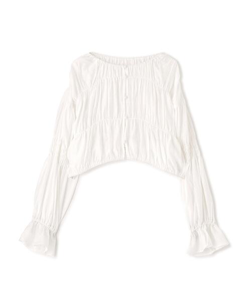 FREE'S MART（フリーズマート）の「◆シアーギャザー前開き短丈ブラウス（シャツ/ブラウス・レディース・ブルー/ホワイト/ブラック/グリーン系その他・FREE）」の12枚目の写真