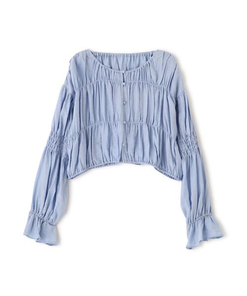 FREE'S MART（フリーズマート）の「◆シアーギャザー前開き短丈ブラウス（シャツ/ブラウス・レディース・ブルー/ホワイト/ブラック/グリーン系その他・FREE）」の21枚目の写真