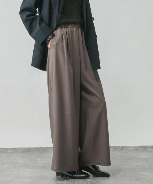 GLOBAL WORK(グローバルワーク)の「ギャザーイージーワイドパンツ/632953(その他パンツ・レディース・ブラック/ブラウン/ダークブラウン・MEDIUM/SMALL/LARGE)」の3枚目の写真