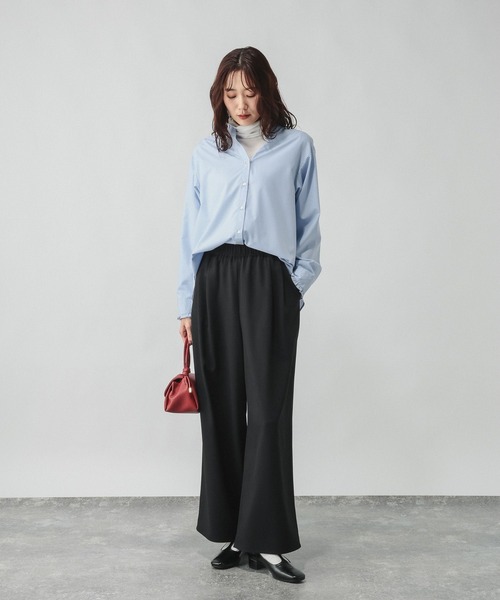 GLOBAL WORK(グローバルワーク)の「ギャザーイージーワイドパンツ/632953(その他パンツ・レディース・ブラック/ブラウン/ダークブラウン・MEDIUM/SMALL/LARGE)」の4枚目の写真