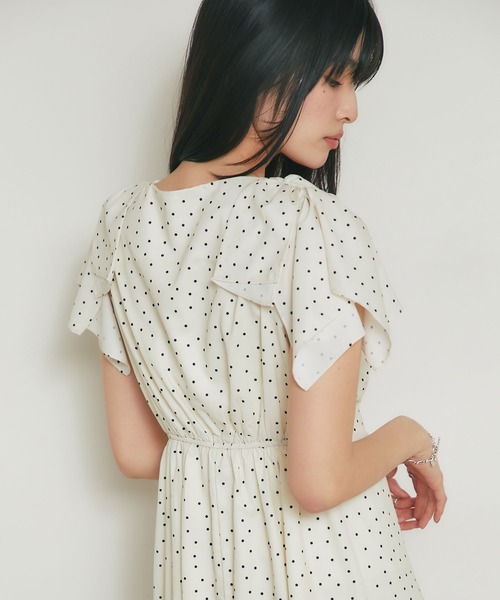 &. NOSTALGIA（アンドドットノスタルジア）の「リボンスリーブドットワンピース（ワンピース・レディース・ベージュ/ブラック・M）」の21枚目の写真