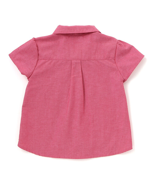 BeBe Petits Pois Vert（ベベプチポワヴェール）の「【店舗限定】ダンガリーブラウス＋ショートパンツセットアップ(95～150㎝)（セットアップ・キッズ・ブルー/レッド・110cm/130cm/140cm/120cm/150cm/100cm/95cm）」の10枚目の写真